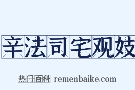 辛法司宅观妓是什么意思的图片